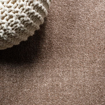 Haze Solid Low-Pile Area Rug Brown